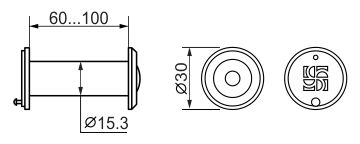 VIEWER Fuaro (Фуаро) 2 DVZ 60x100/16 (оптика пластик, угол обзора 200) GP