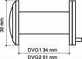 Глазок Armadillo (Армадилло) дверной, оптика стекло DV-PRO 2/85-55/BR (DVG2) AB