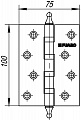 Петля Fuaro (Фуаро) универсальная IN4400UA-BL PB (4BB/A/BL 100x75x2,5) БЛИСТЕР